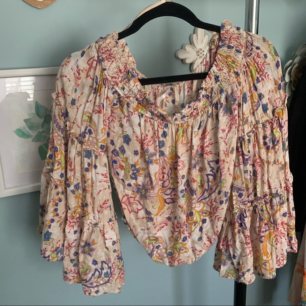 Free People off-the-shoulder floral top
